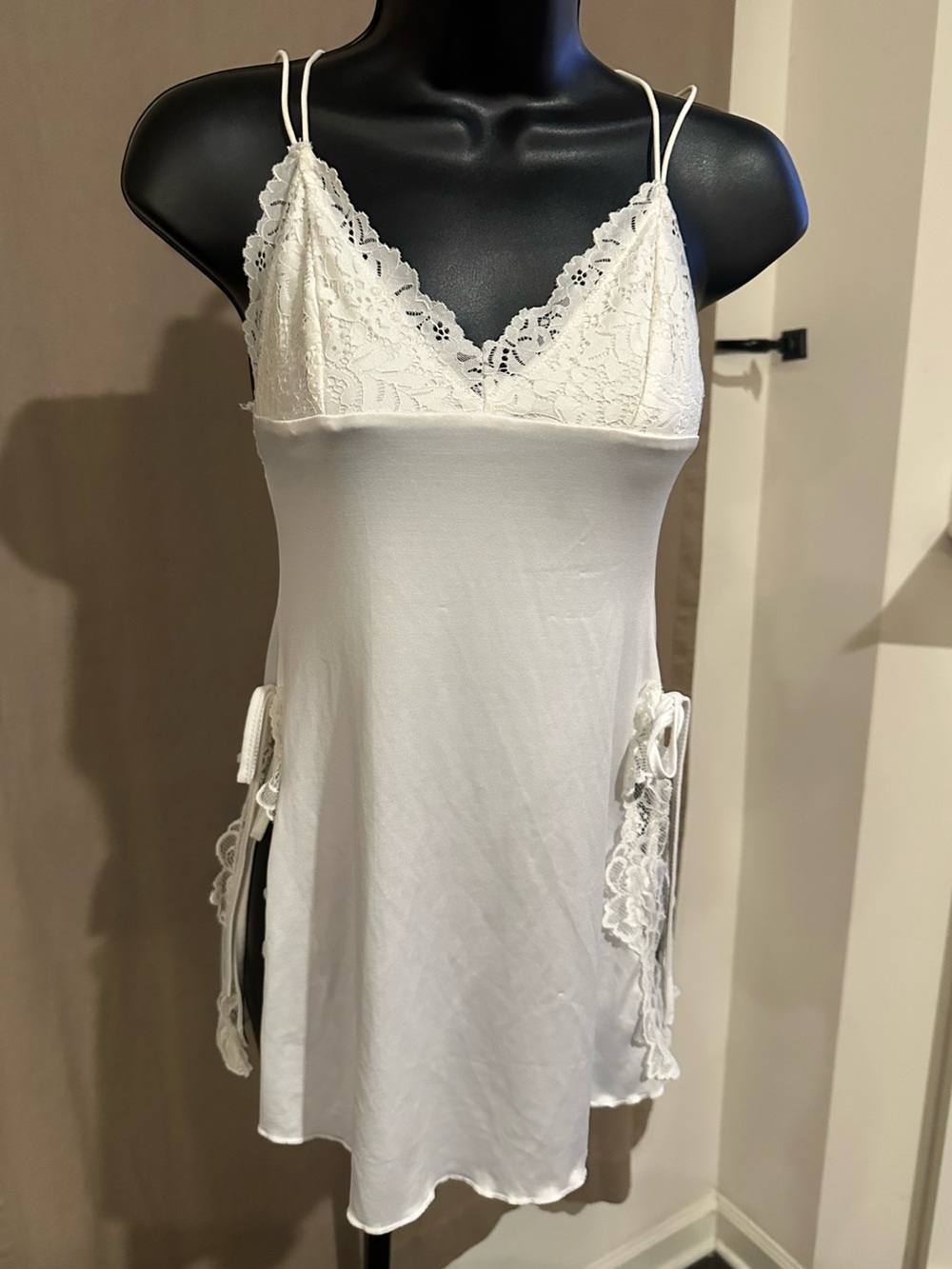 White Lace-Trim Chemise Slip - Women Intimates & Sleepwear